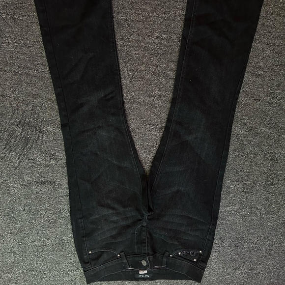 noir black flare jeans gemstone embroidered - Picture 3 of 4